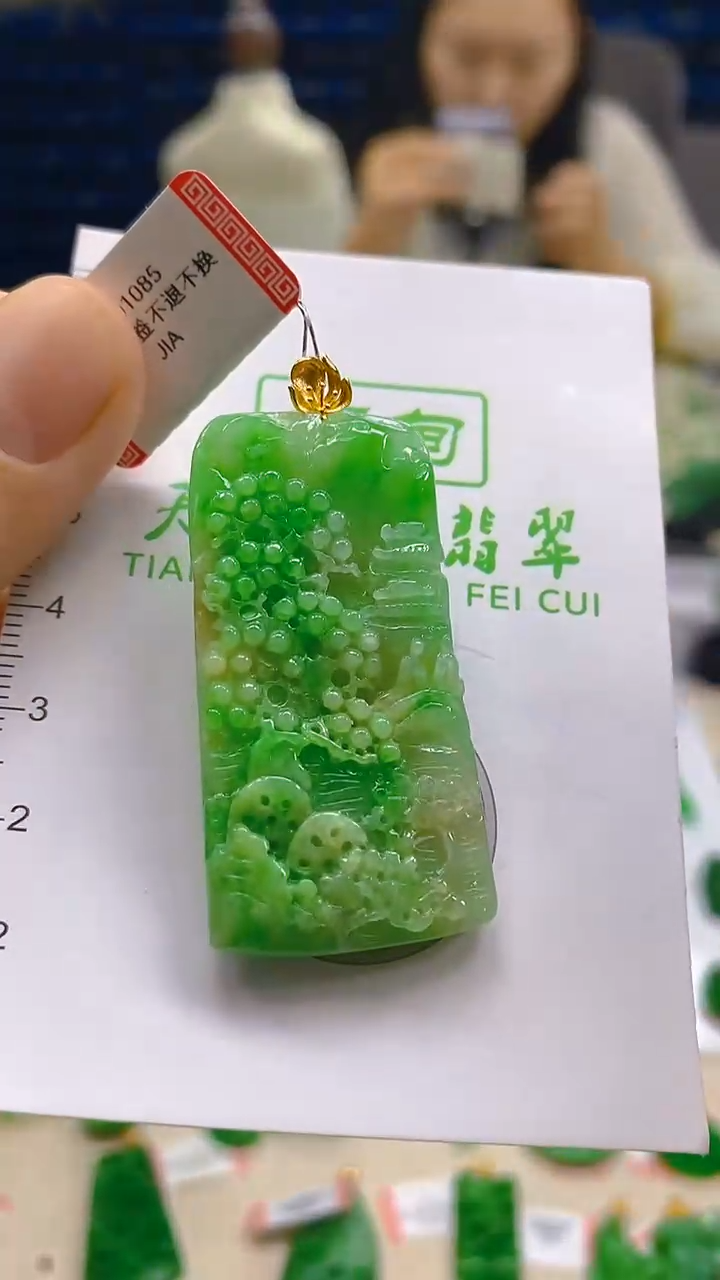 颈饰18K金镶嵌翡翠新号开播 全场乱卖