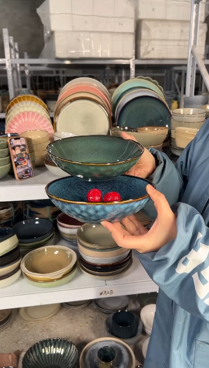 陶瓷外贸尾货瑕疵满20包邮X2菜碗组合