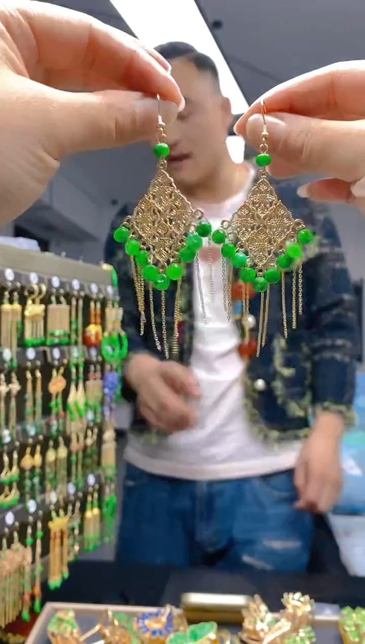 【闪购商品】翡翠耳饰合金0516翡翠耳钩