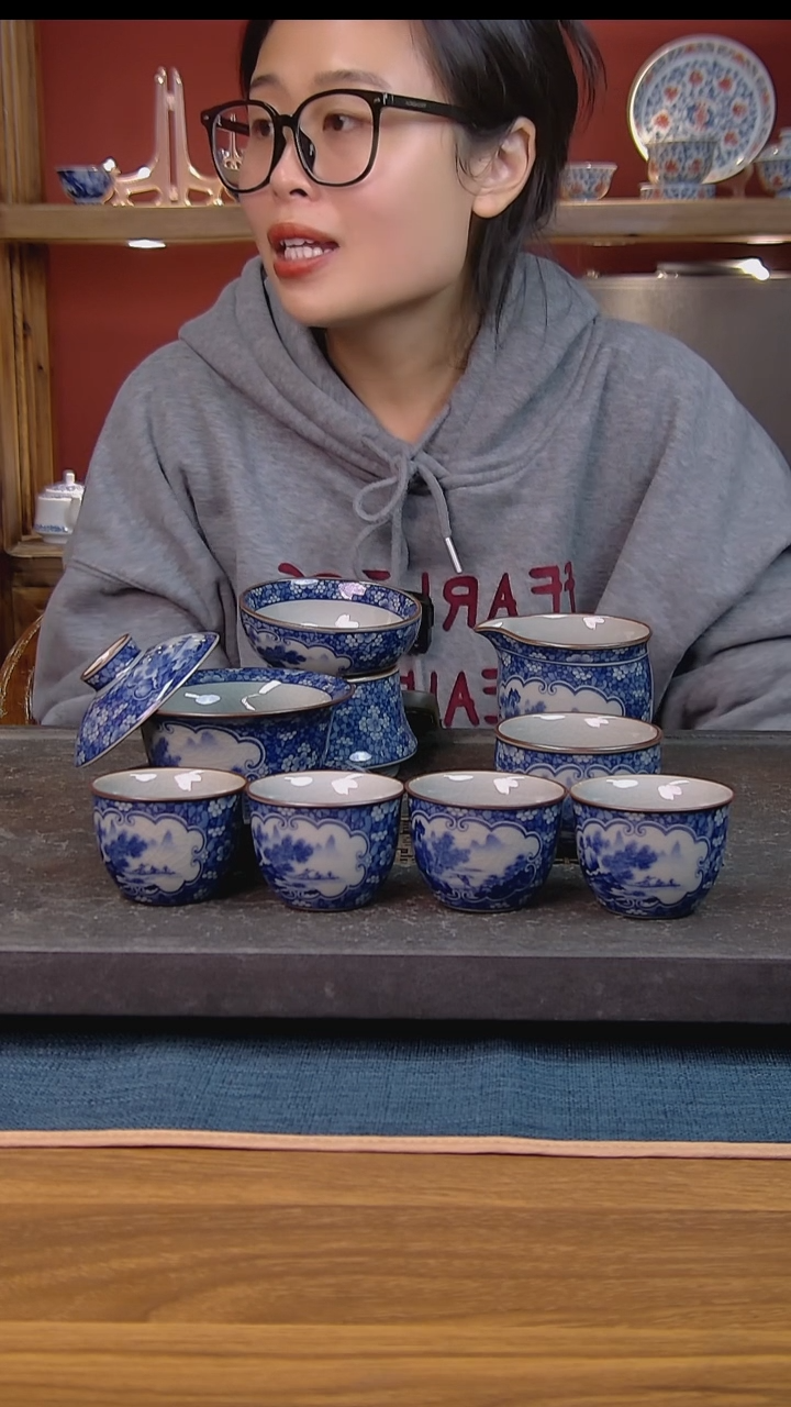 简装家用款8件套 老陶泥开片纹陶瓷茶具