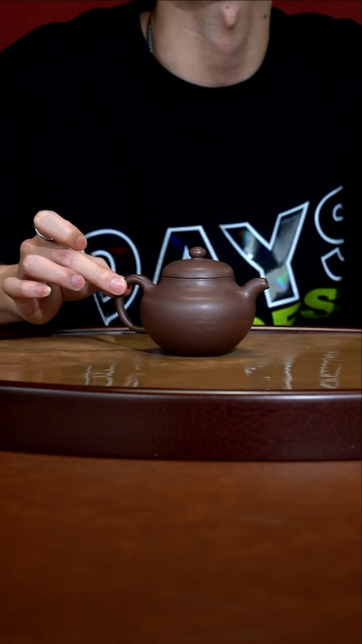 茶壶紫砂桃花泥柿圆