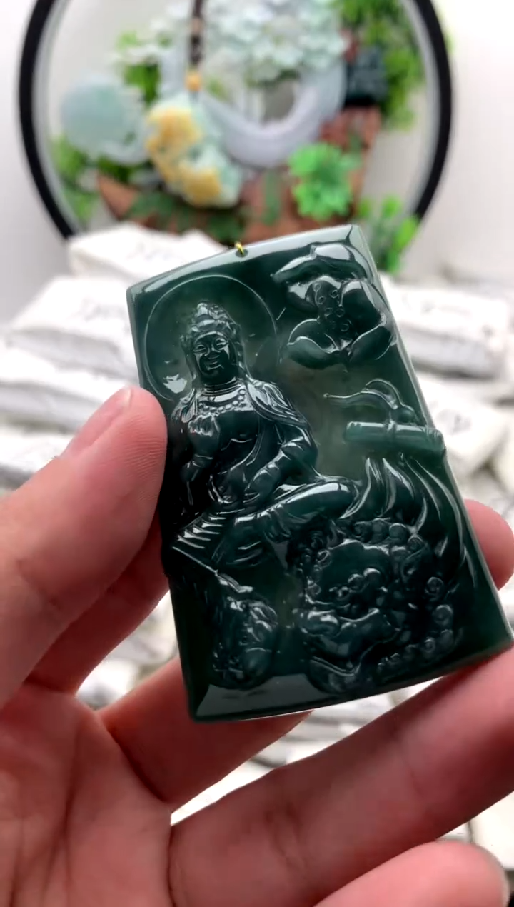 【闪购商品】翡翠颈饰未镶嵌文殊【品质一般能接受再拍】