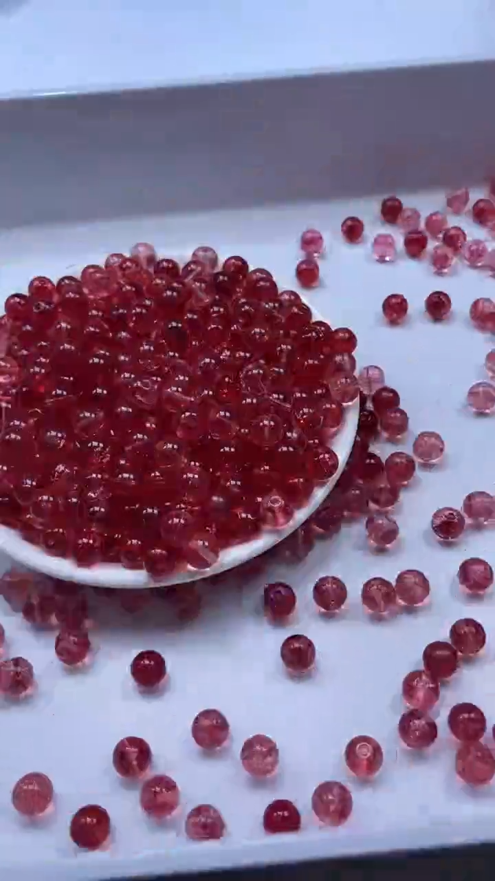 颈饰未镶嵌水晶W3186-红色碧玺8mm*20颗