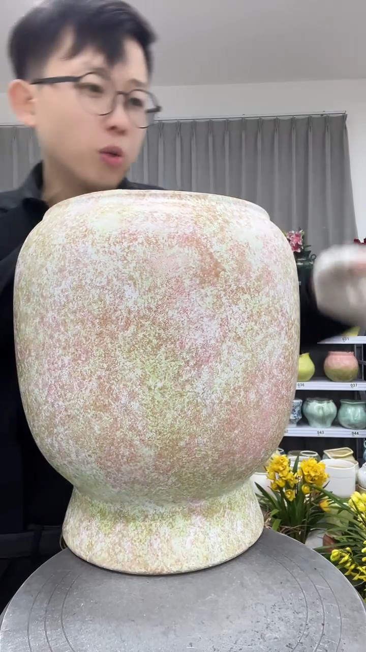 12.3陶瓷花盆直播链接高.  35    口22