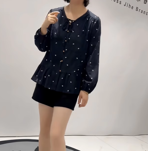 【女权贵族】春季新款时尚风洋气显瘦棉麻小衫-1260
