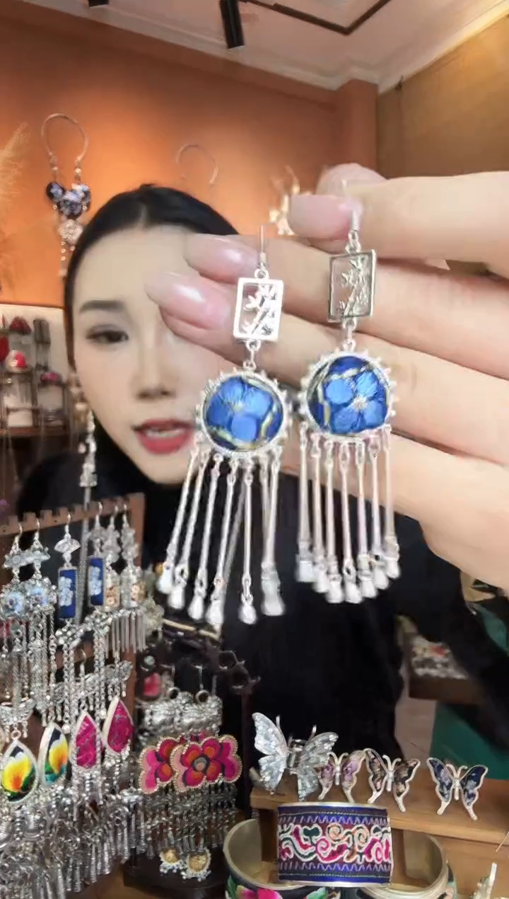 刺绣纯手工民族风耳环