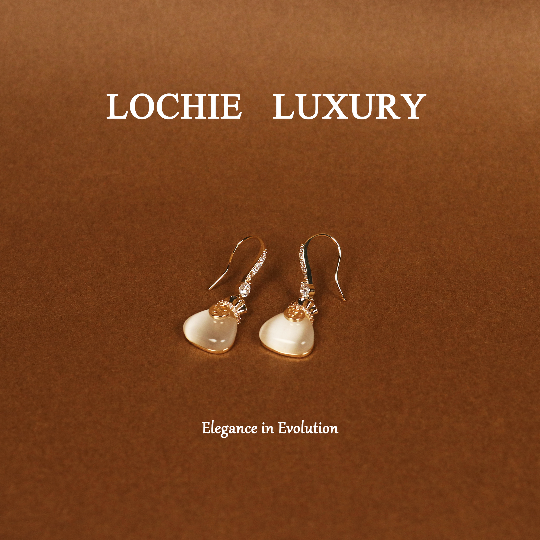 Lochie Luxury 黄铜锆石耳饰 【小欣喜】L690猫眼福袋设计吊坠耳