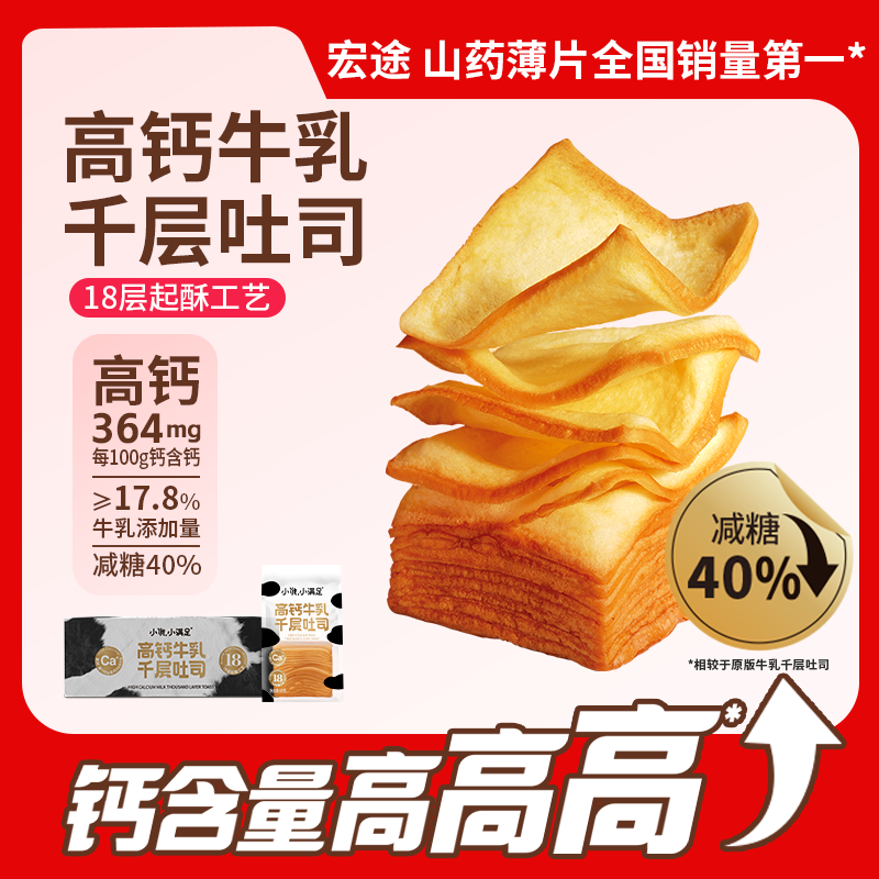 小饿小满足牛乳千层吐司可一层一层翻页的吐司面包早餐面包ZBJ商品图