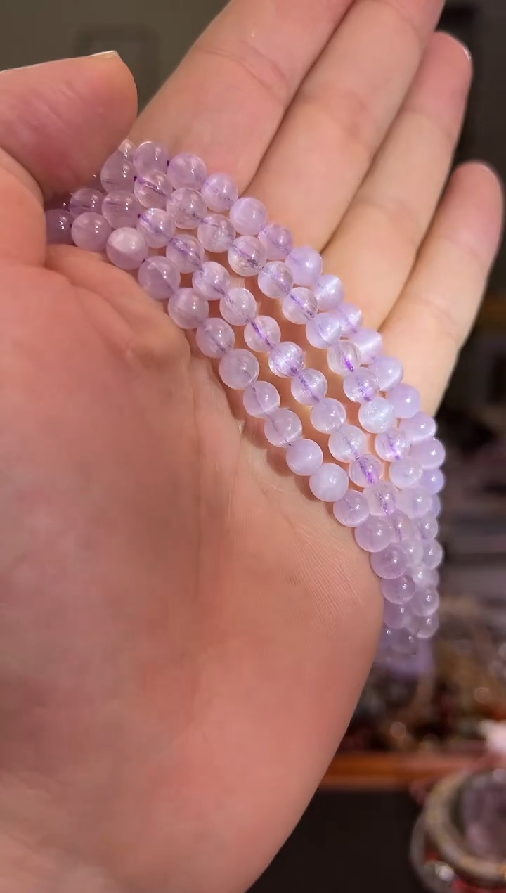 【闪购商品】锂辉石手串未镶嵌紫锂辉多圈（多样性发其一）