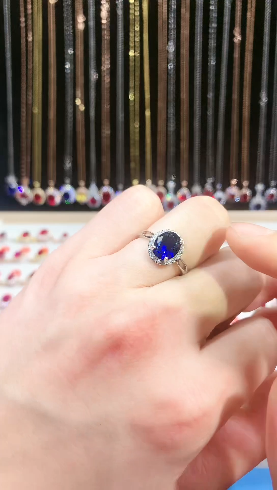 【闪购商品】蓝宝石戒指银S925镶嵌11111