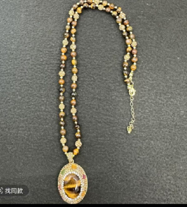 铜合金合成锆石项链 精美时尚虎项链  1227