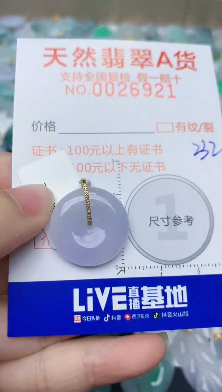 【闪购商品】翡翠颈饰18K金镶嵌天然翡翠A货    232