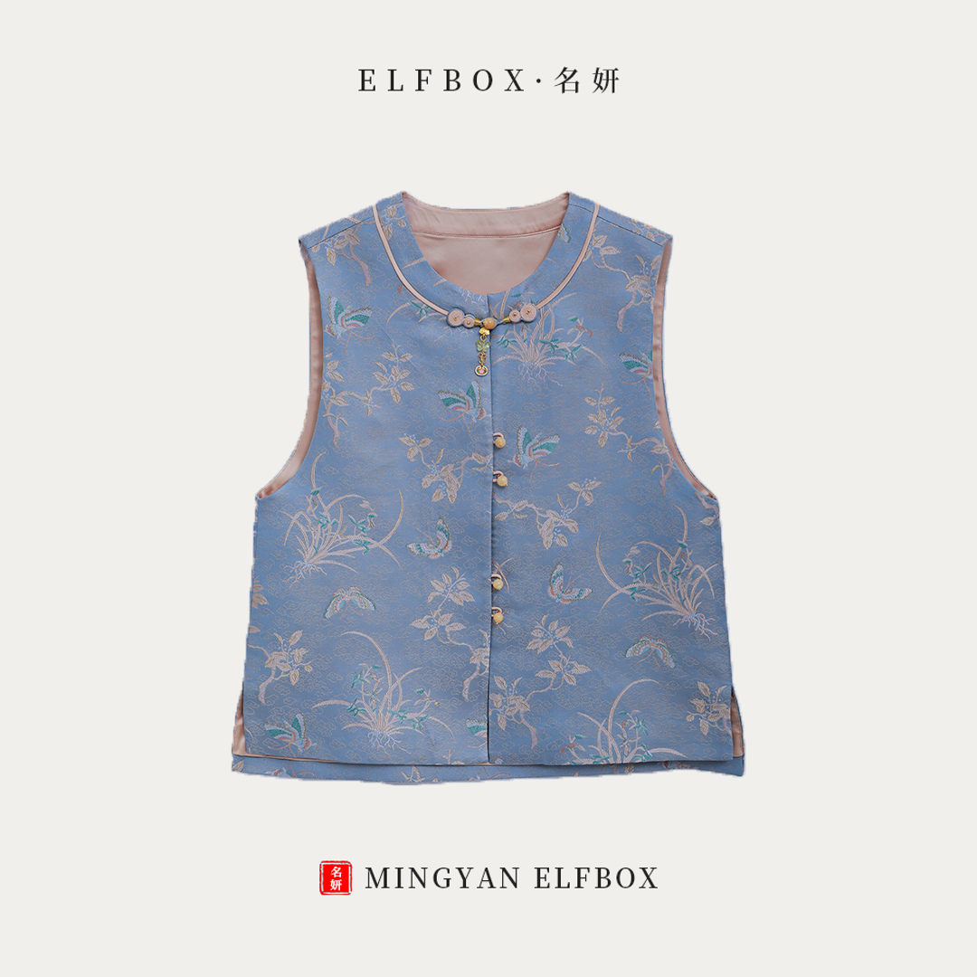 《穗穗定制》秋冬100桑蚕丝时尚百搭中国风气质马甲6519