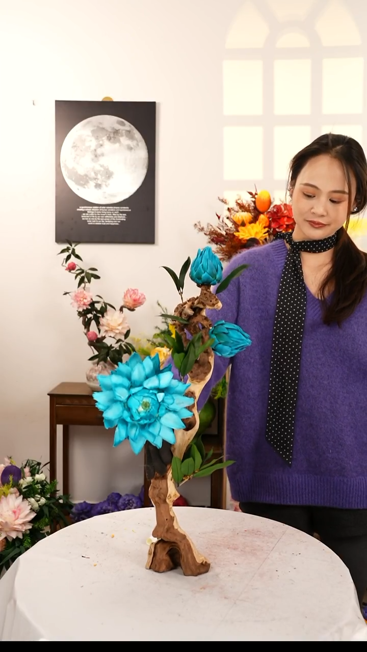 洋蓟永生花    龙枣枝茶桌款