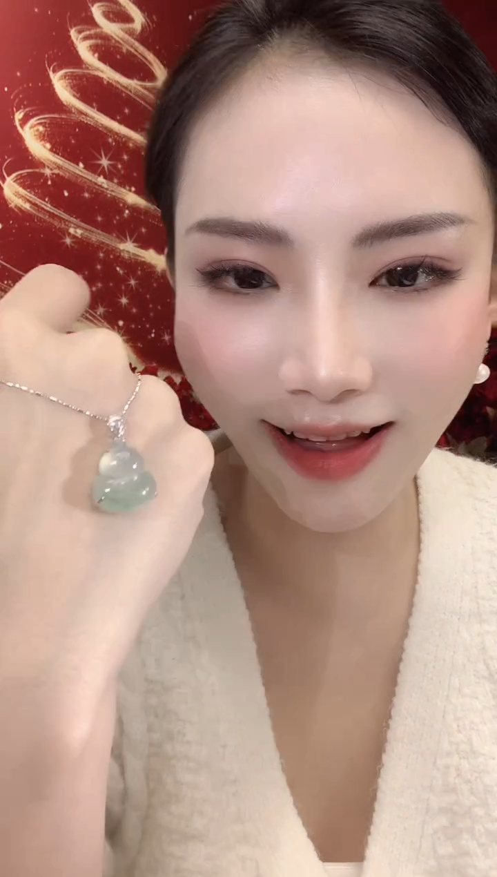 吊坠(不含链)18K金镶嵌翡翠C26