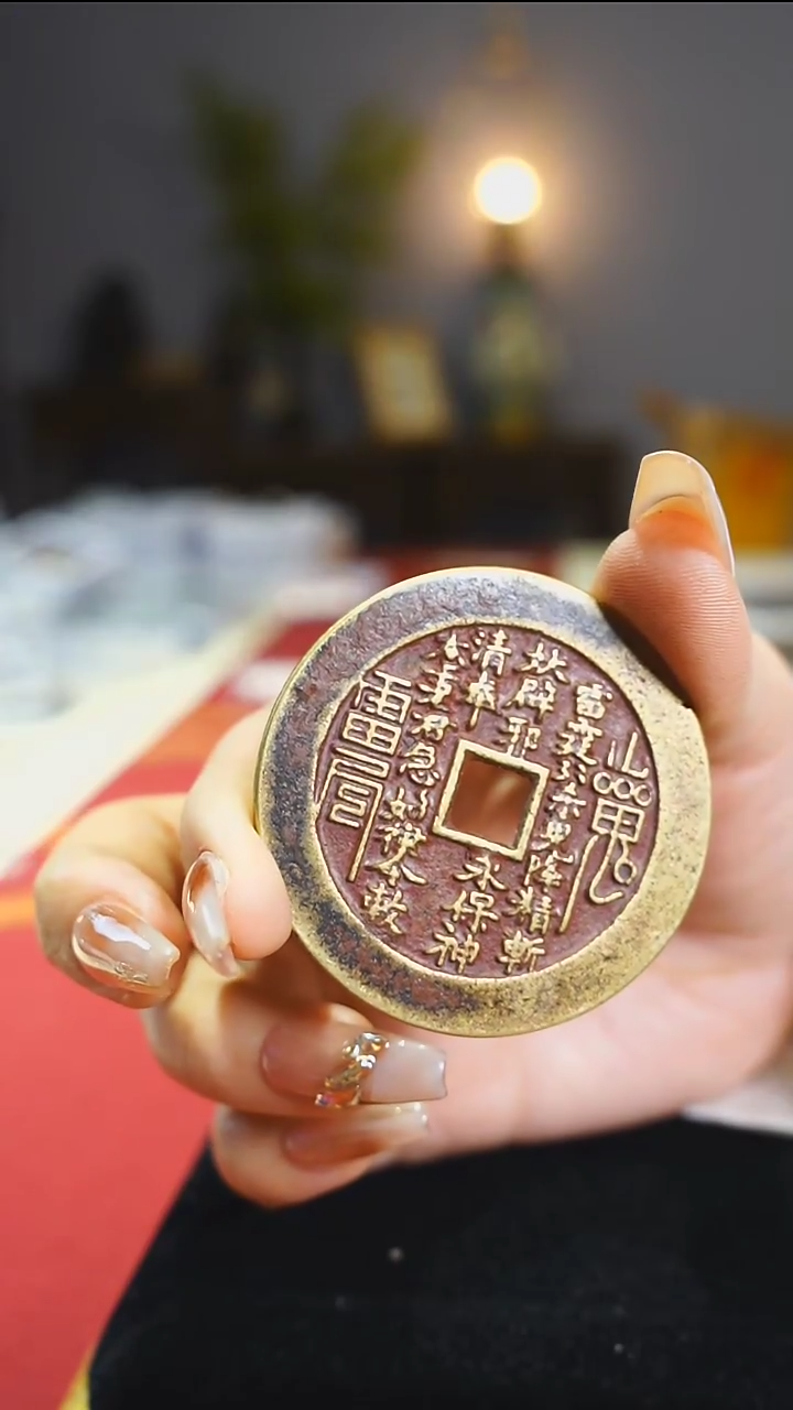 【闪购商品】铜外圆内方山鬼背八卦4.9cm/2292