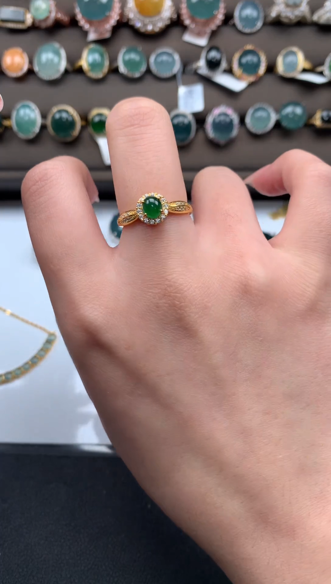 【闪购商品】翡翠戒指银S925镶嵌452141