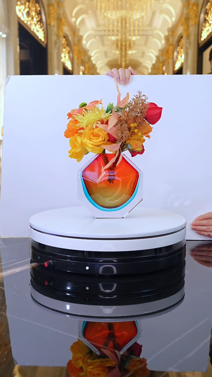 摆件AJ1010666橙红色小花器