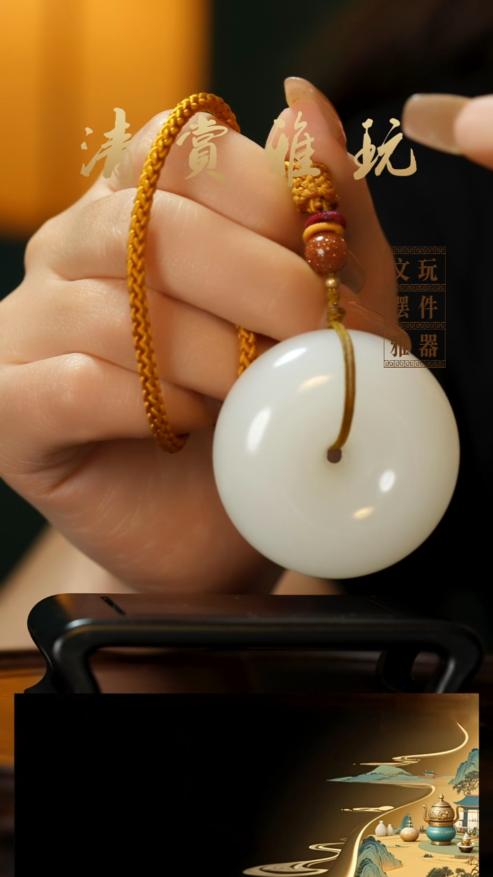 玉《平安扣》手把件摆件