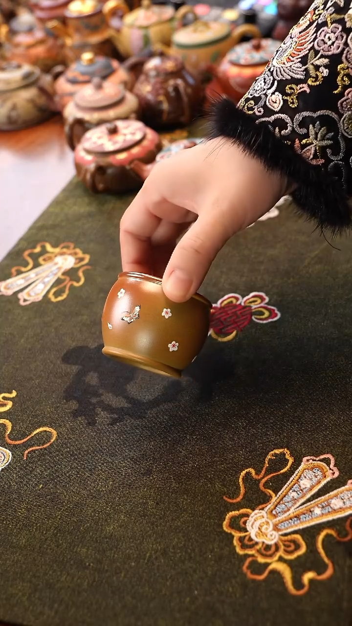 茶壶紫砂柴烧蝴蝶杯