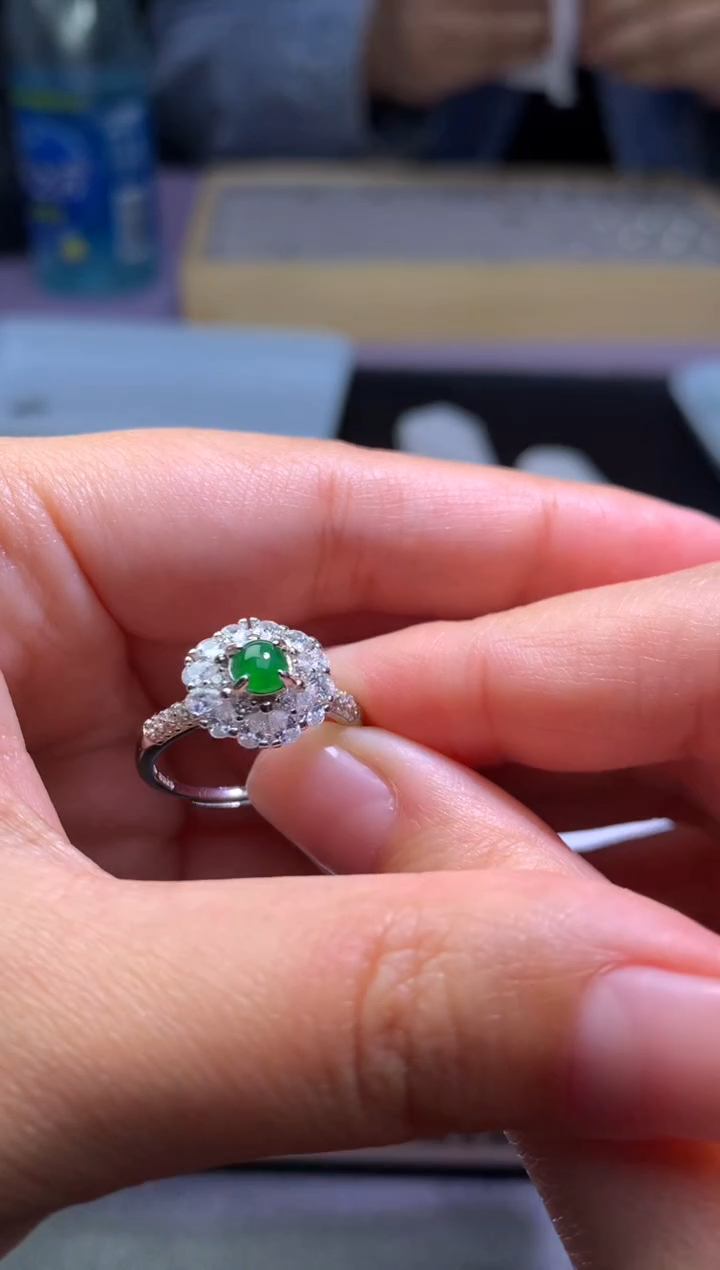 翡翠银S925镶嵌颈饰净货