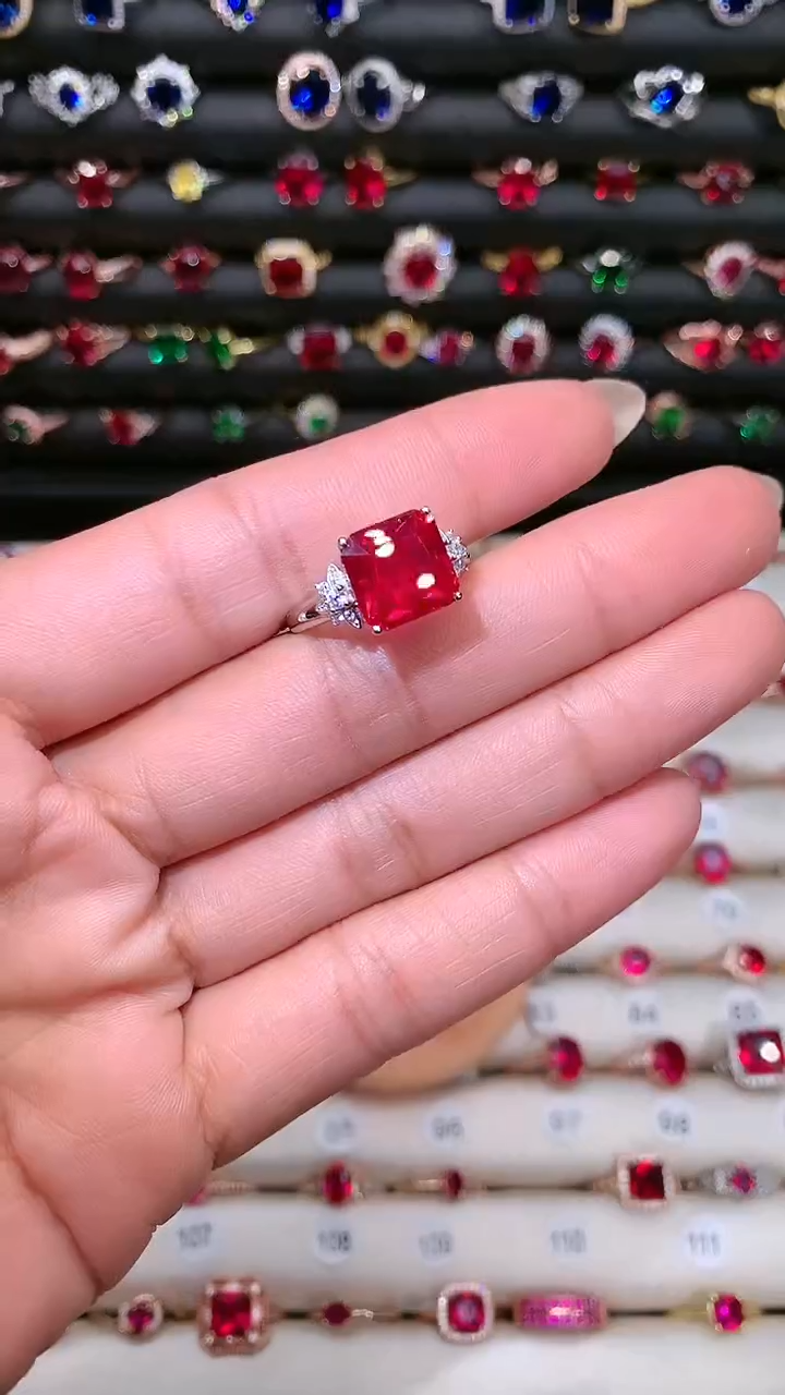 【闪购商品】红宝石戒指银S925镶嵌10