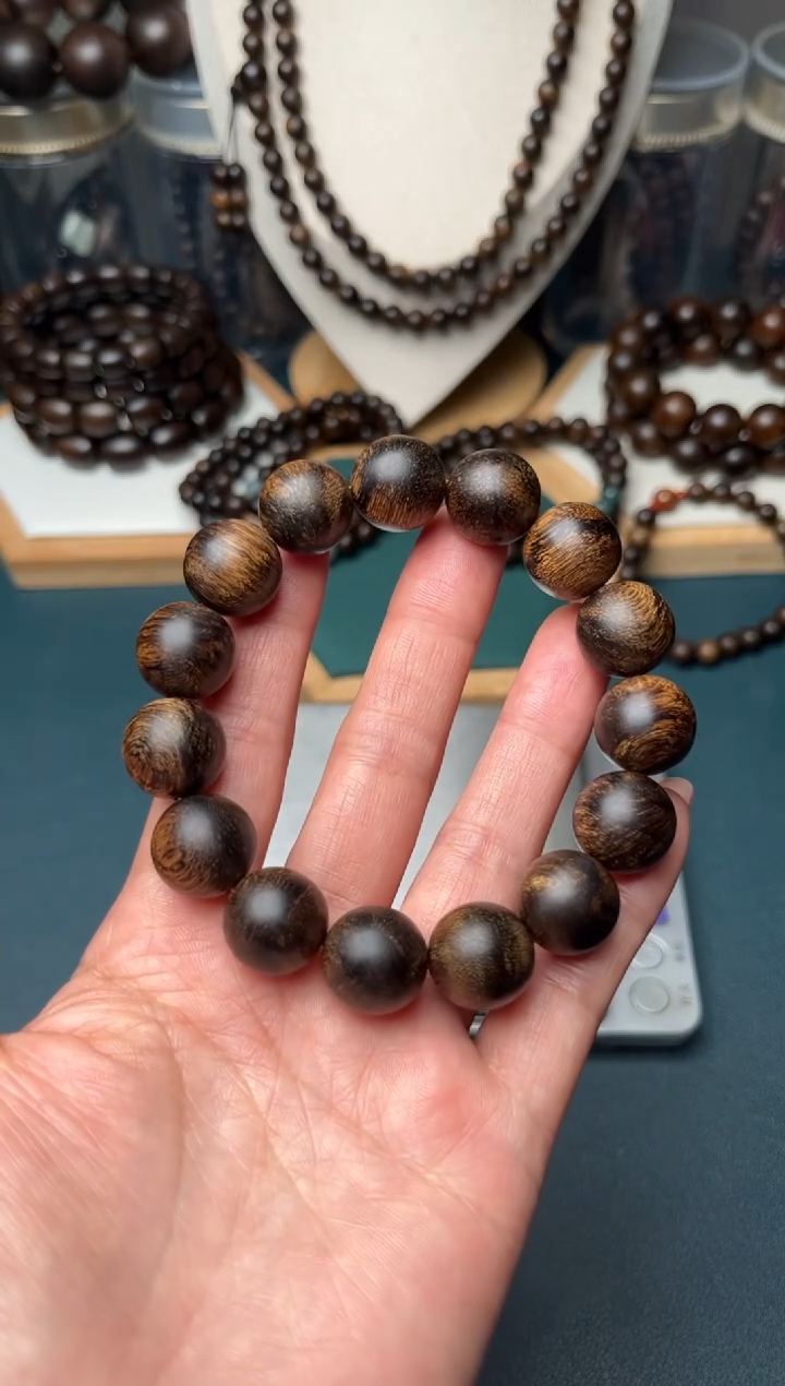 【闪购商品】沉香手串14mm越南芽庄留疤白奇楠虎皮