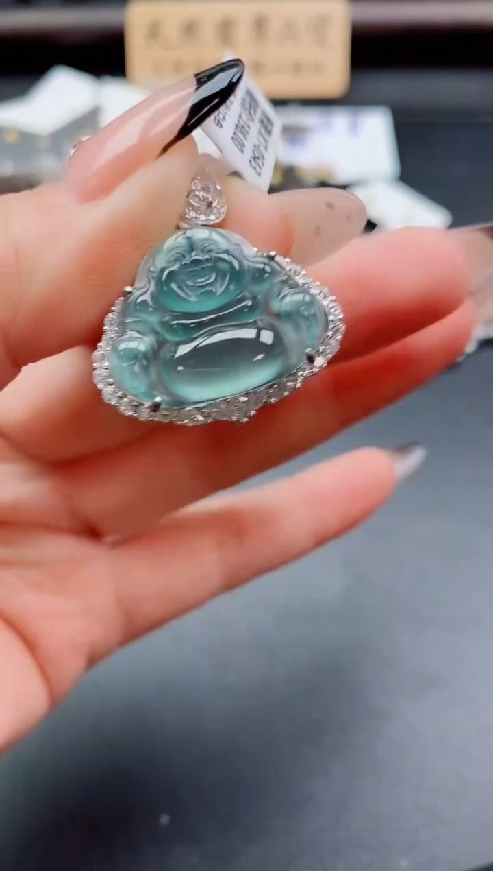 吊坠(赠链)银S925镶嵌翡翠1