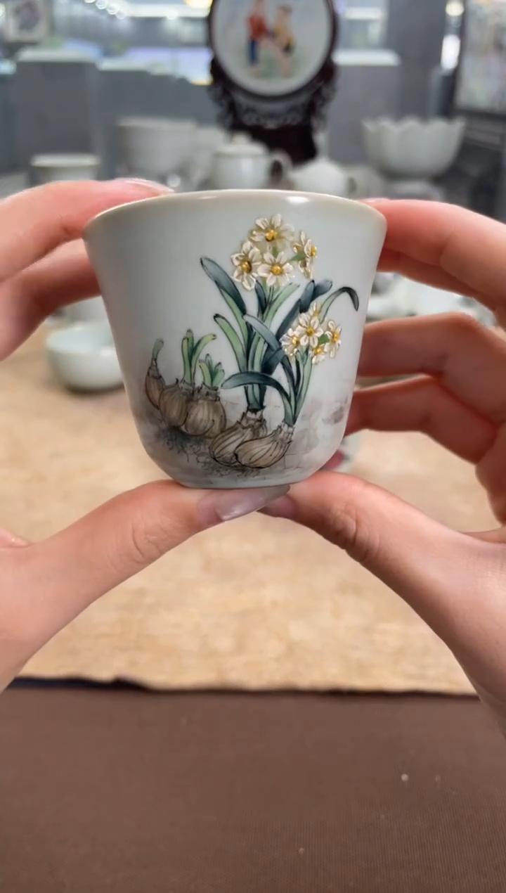 【闪购商品】周泽堂余秀华彩绘花香杯（水仙花）