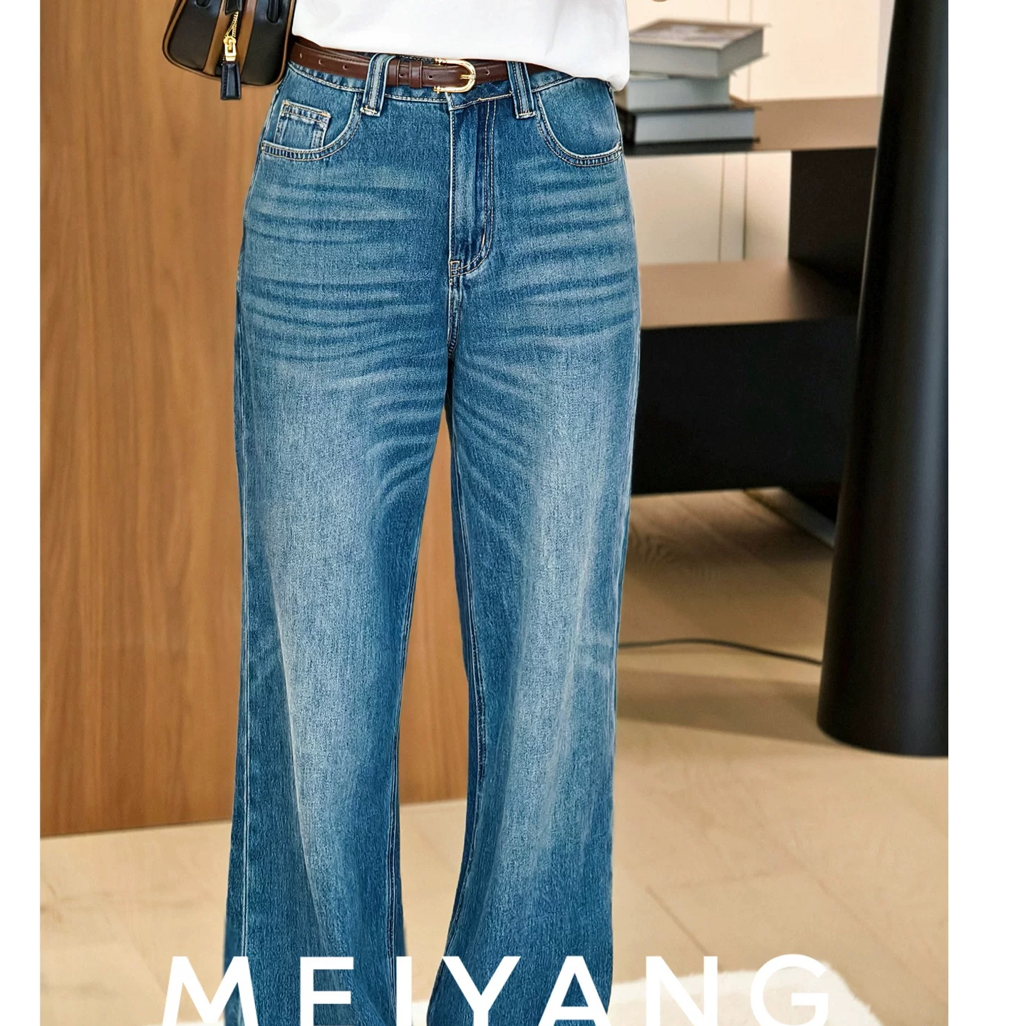 美洋MEIYANG 果冻三号牛仔裤 牛仔棉_宽松阔腿【小60】-周二