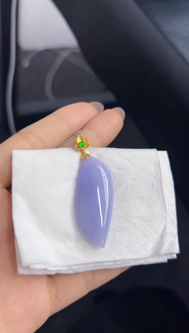 【闪购商品】翡翠颈饰18K金镶嵌Q缅料A货翡翠/支持复检/一件