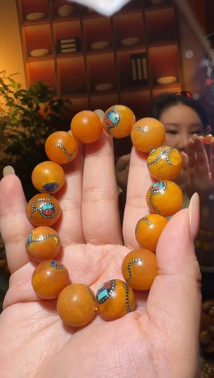 蜜蜡颈饰未镶嵌6711天然蜜蜡珠宝奇石全都保真