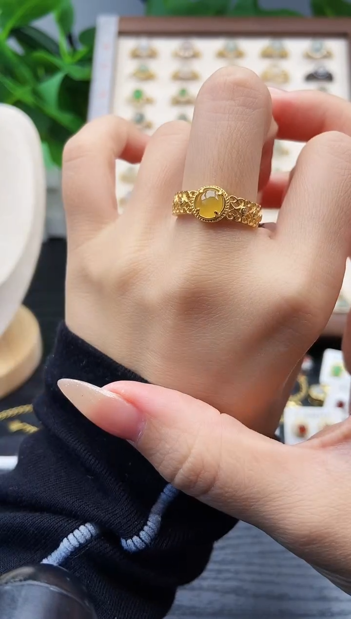 银S925镶嵌戒指翡翠12