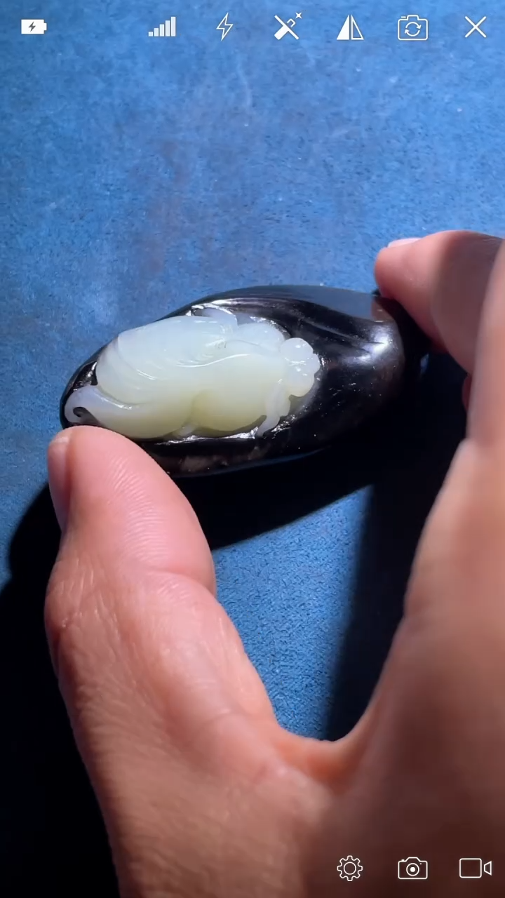 未镶嵌和田玉挂件TJ 连年有余 吊坠 44g