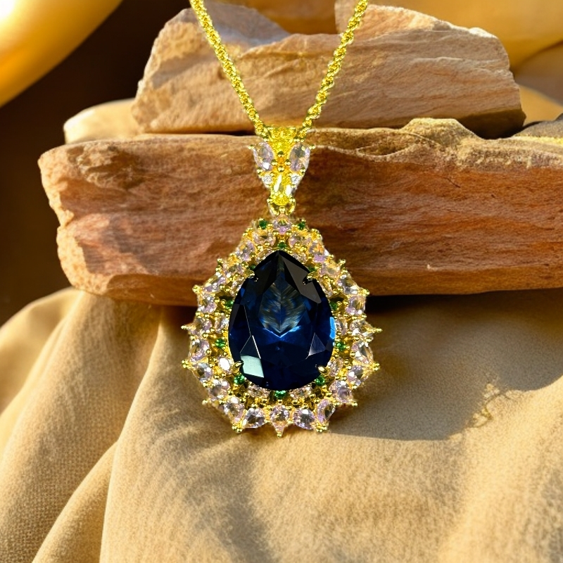 蓝宝石蓝宝石【高端定制】高贵奢藏级蓝色吊坠水滴888