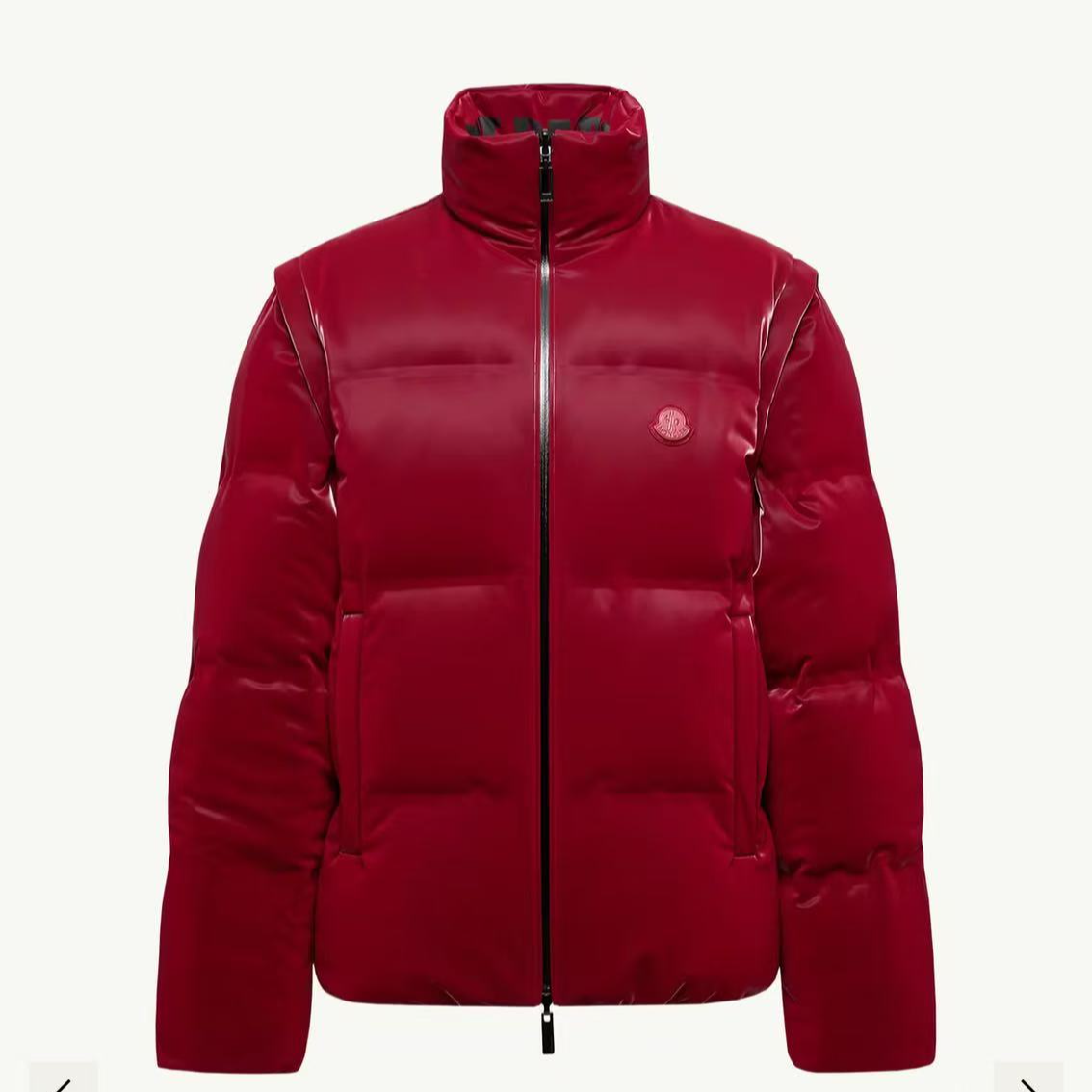 未使用 MONCLER 盟可睐/GG/ Throttle男女同款红色羽绒服 