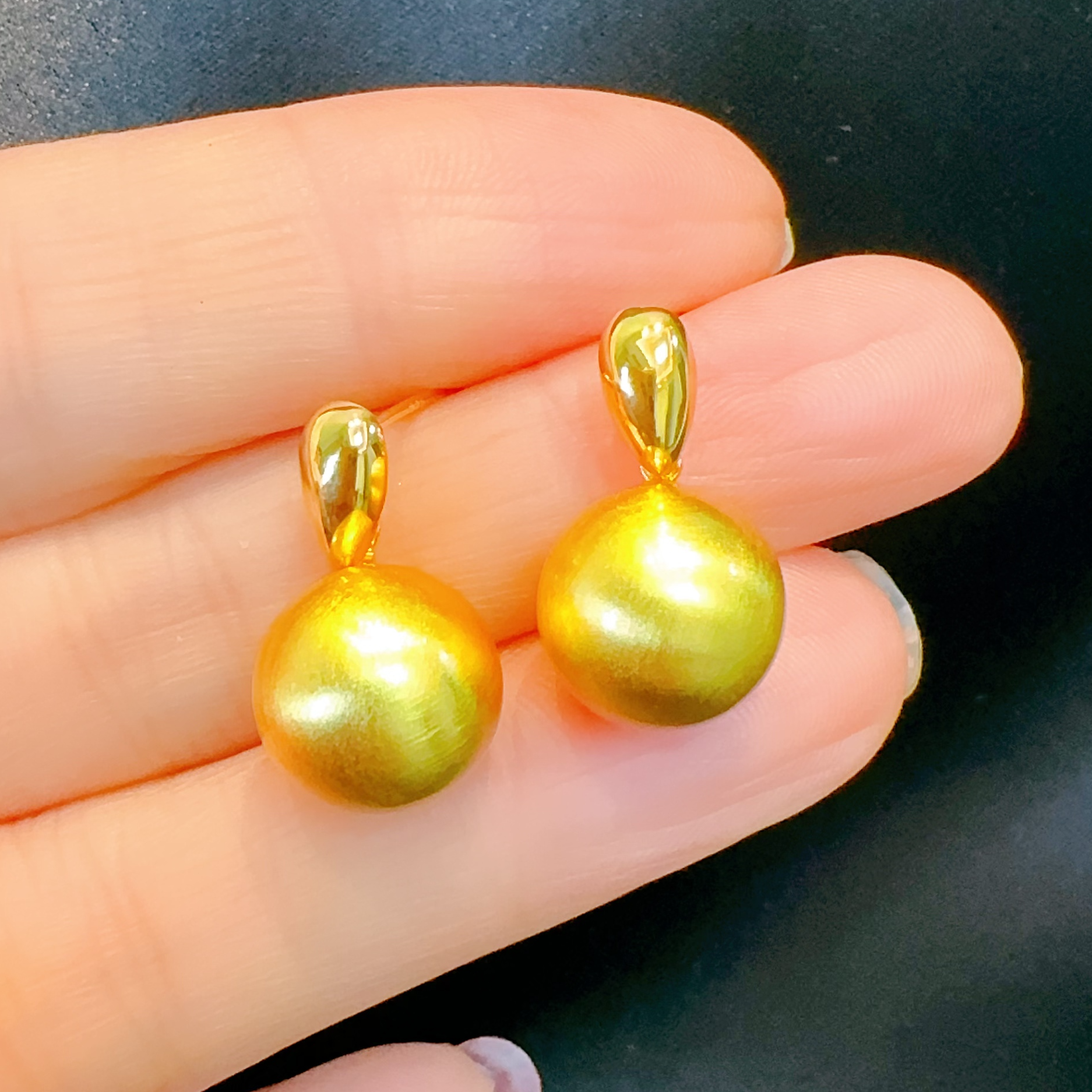 合金耳饰 水滴金珠耳饰