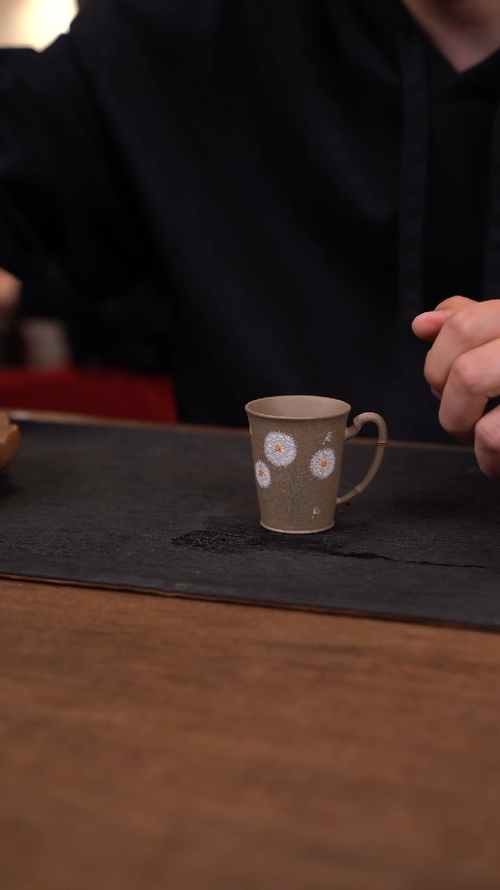 【闪购商品】紫砂茶杯青段竹节泥绘杯子