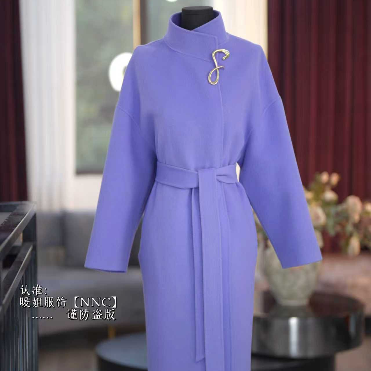  【NNC】紫罗兰100极细美丽诺羊毛大衣 秋冬轻奢（含本料腰带）166款