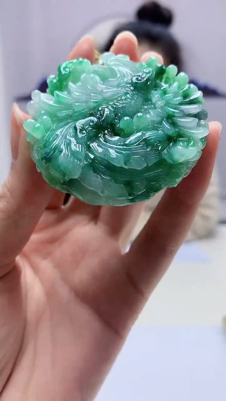 【闪购商品】定制翡翠未镶嵌4902zm-毛货挂件凤凰212