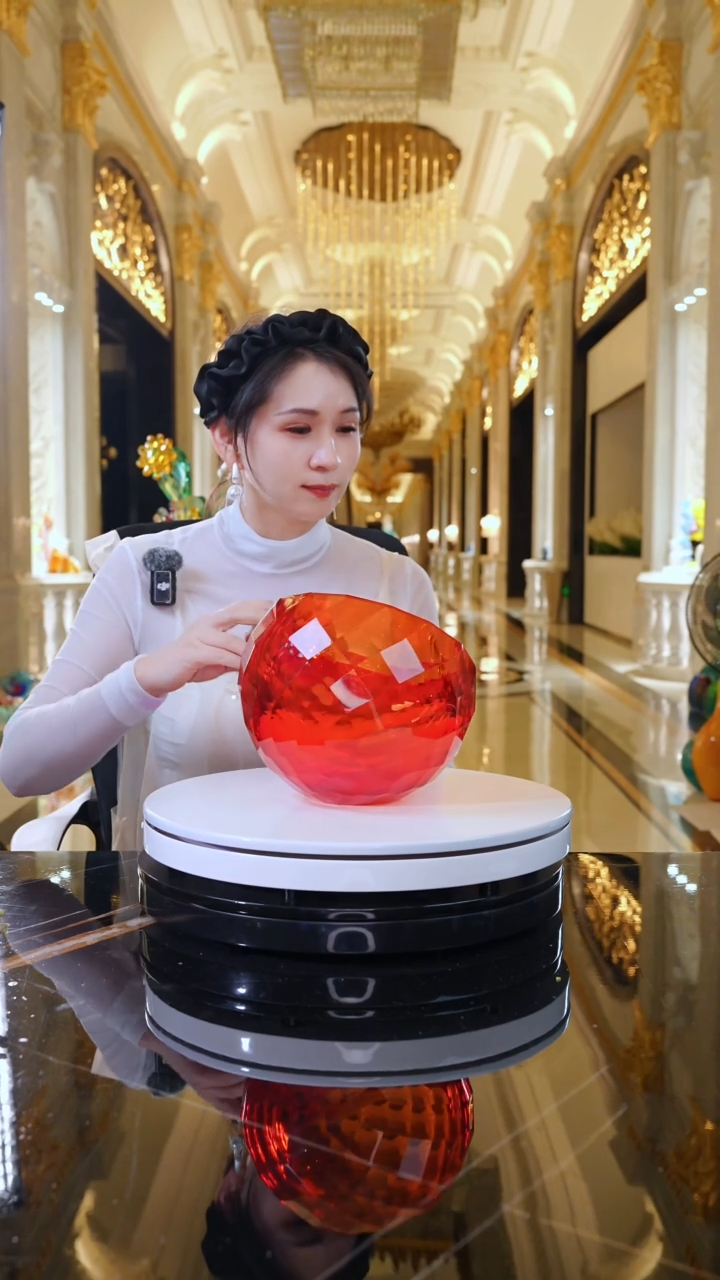 摆件丛*乐AJ02071宝石红聚宝盆