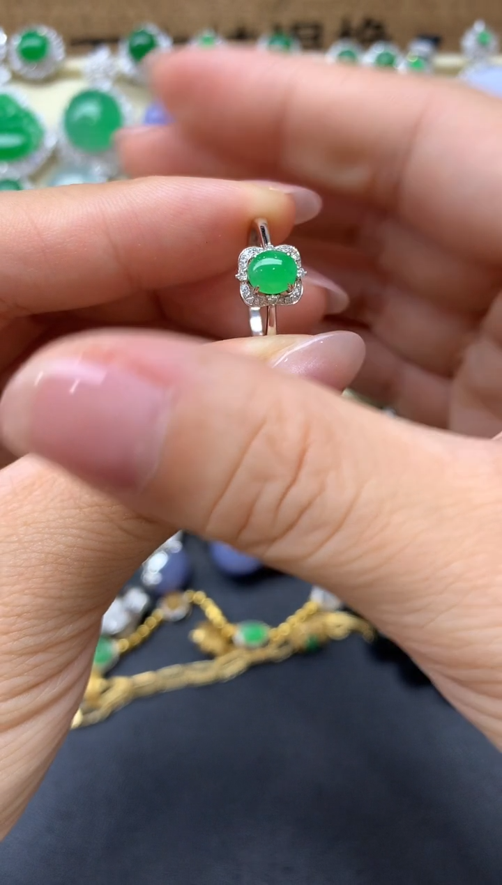 【闪购商品】翡翠戒指18K金镶嵌201-中国好珍宝