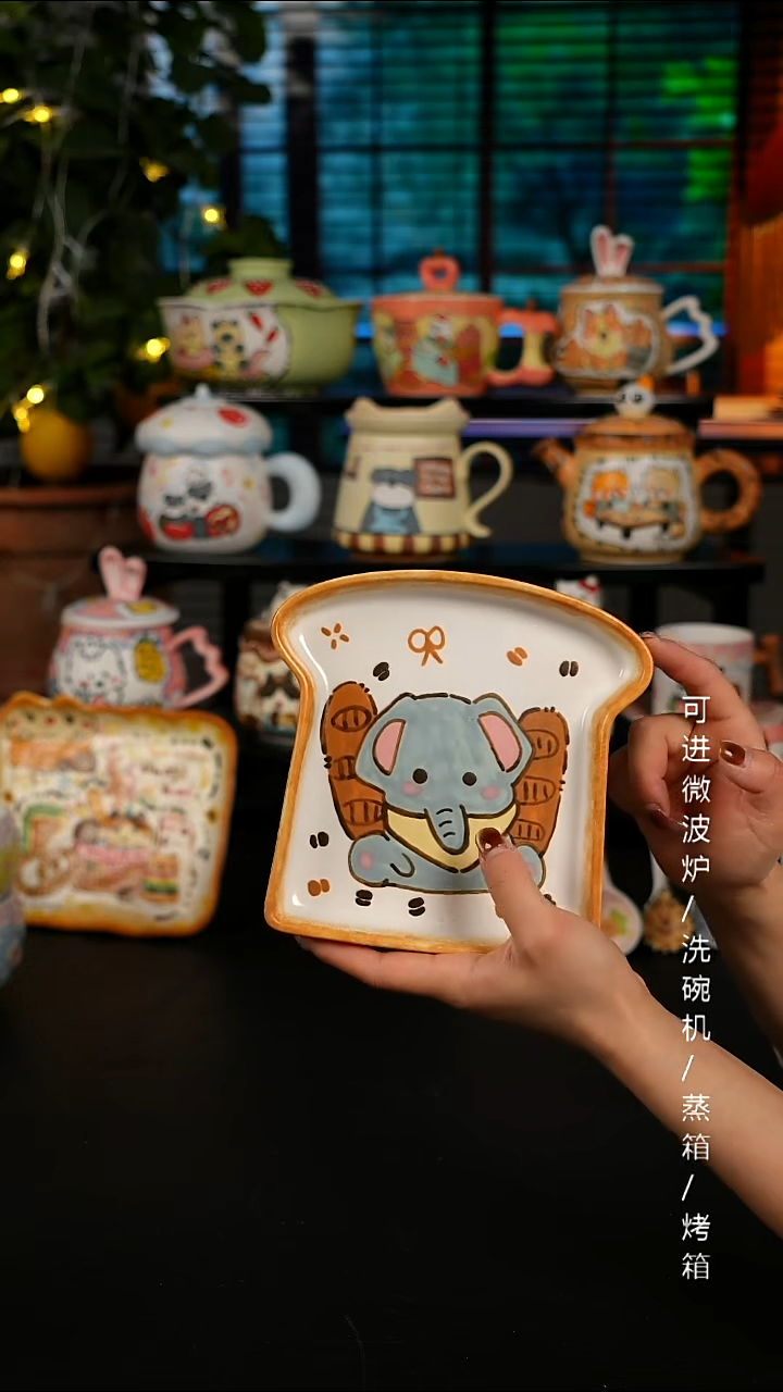 陶瓷无盖款景德镇高温釉下彩纯手绘创意瓷 