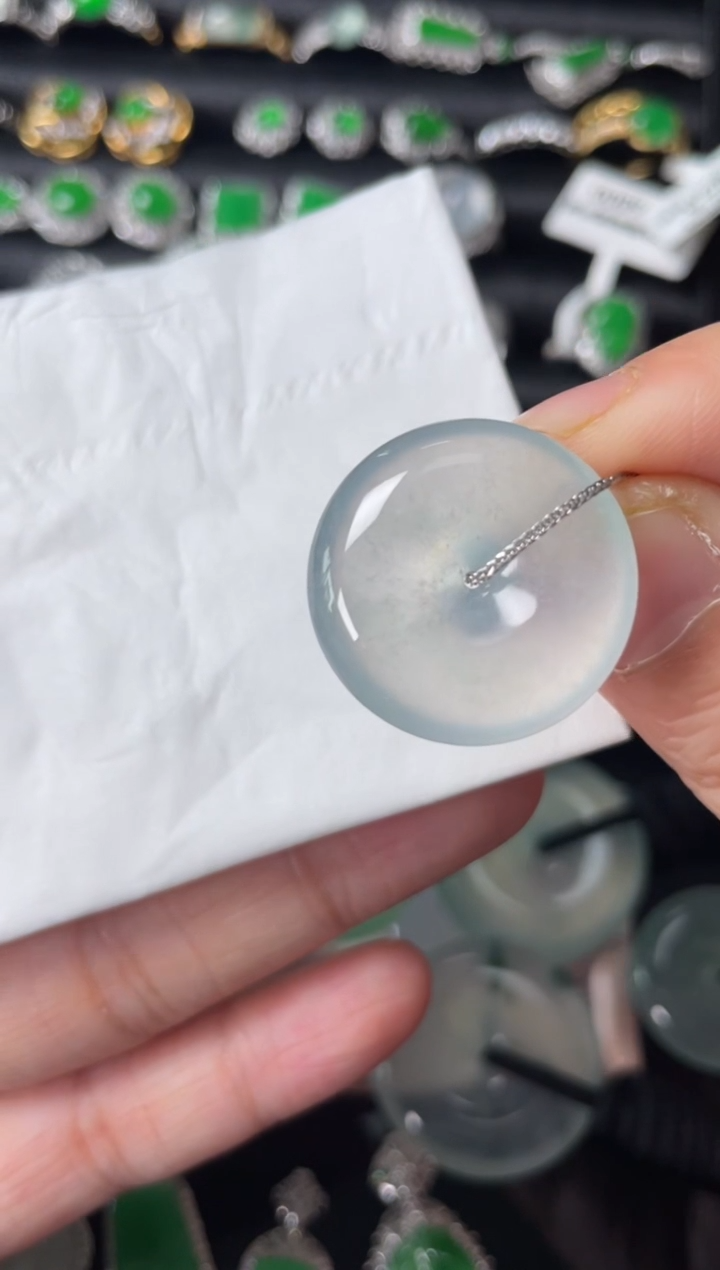 【闪购商品】翡翠颈饰未镶嵌缅甸翡翠平安扣约23 6.6（不含链）