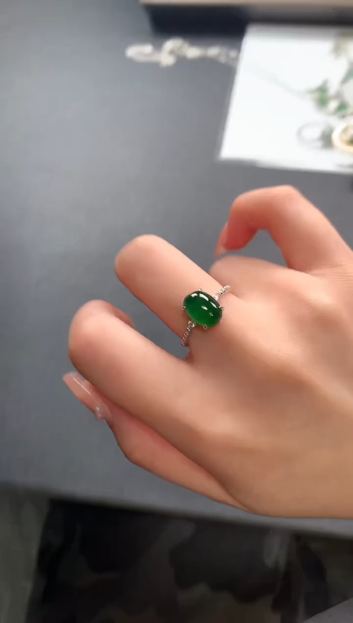 【闪购商品】翡翠戒指银S925镶嵌541241