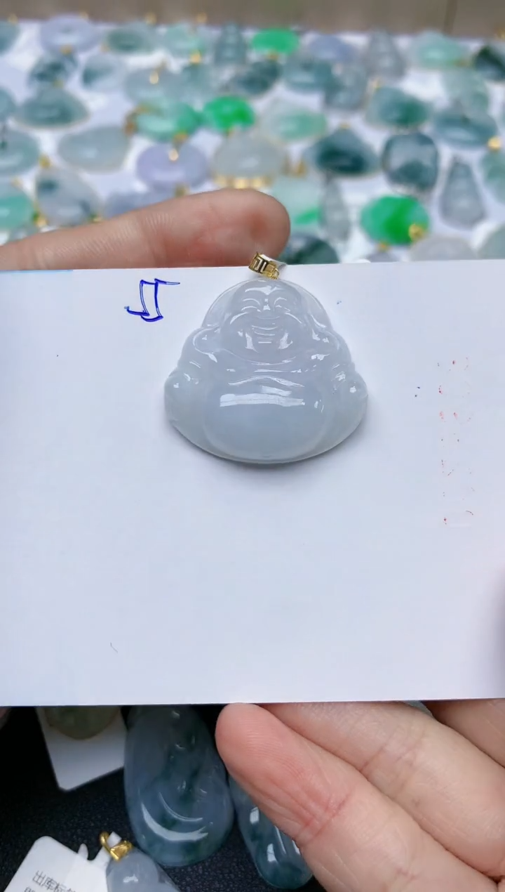 【闪购商品】翡翠颈饰18K金镶嵌天然翡翠A货    55