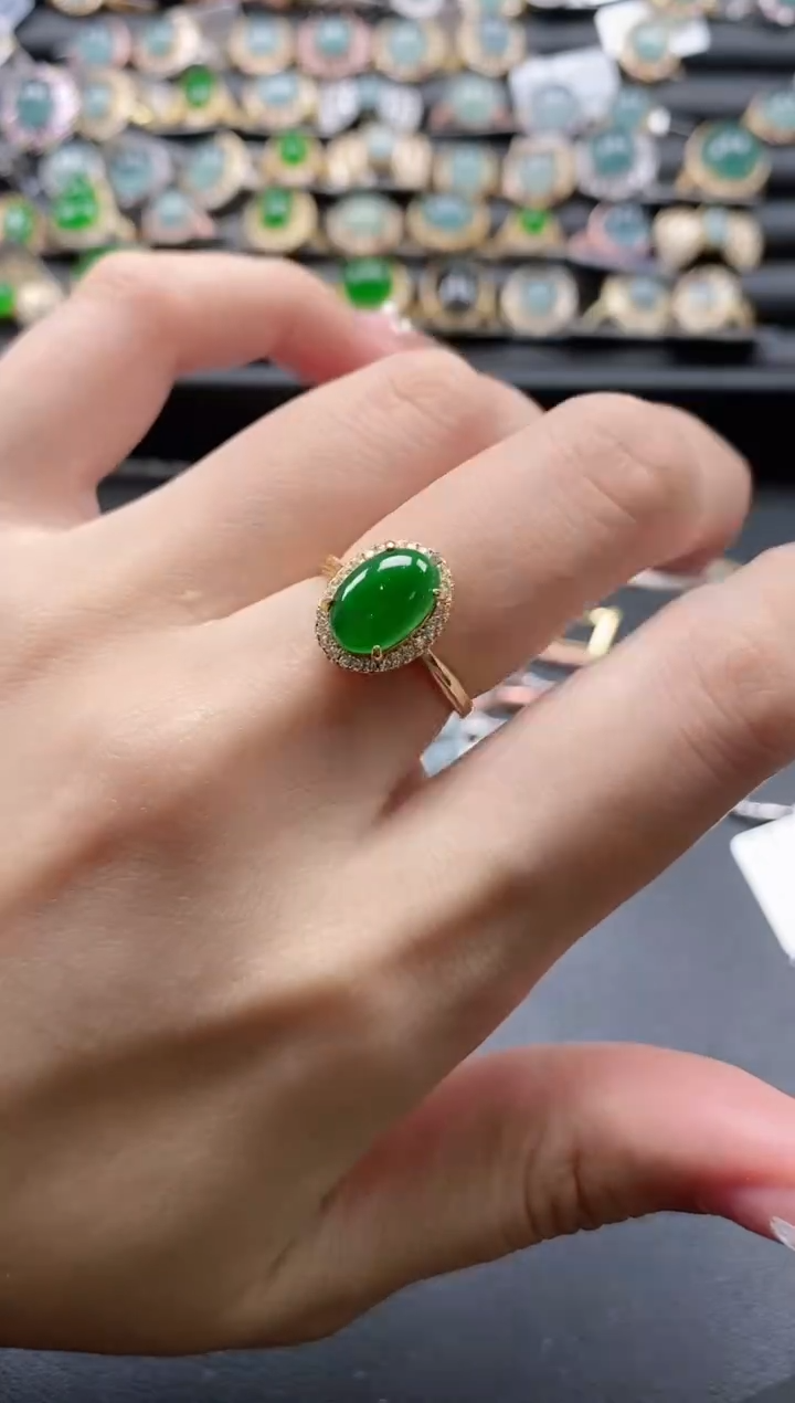 【闪购商品】翡翠戒指银S925镶嵌51511