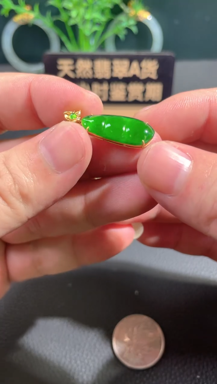 翡翠18K金镶嵌颈饰翡翠