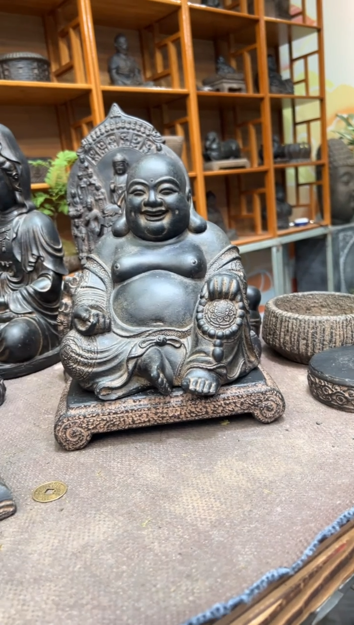 陶土【火山泥】大肚佛+小江枫底座