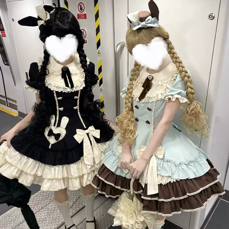 织锦园原创奶油蓓蕾OP泡泡袖甜美可爱洛丽塔夏季doll感Lolita裙